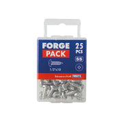ForgeFix Self-Tapping Screw Pozi Compatible Pan Head SS 1.1/2in x 10 ForgePack