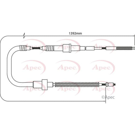 Apec Handbrake Cable Left Rear CAB1528