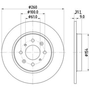 DON 2 x Solid Rear Brake Discs PCD19092