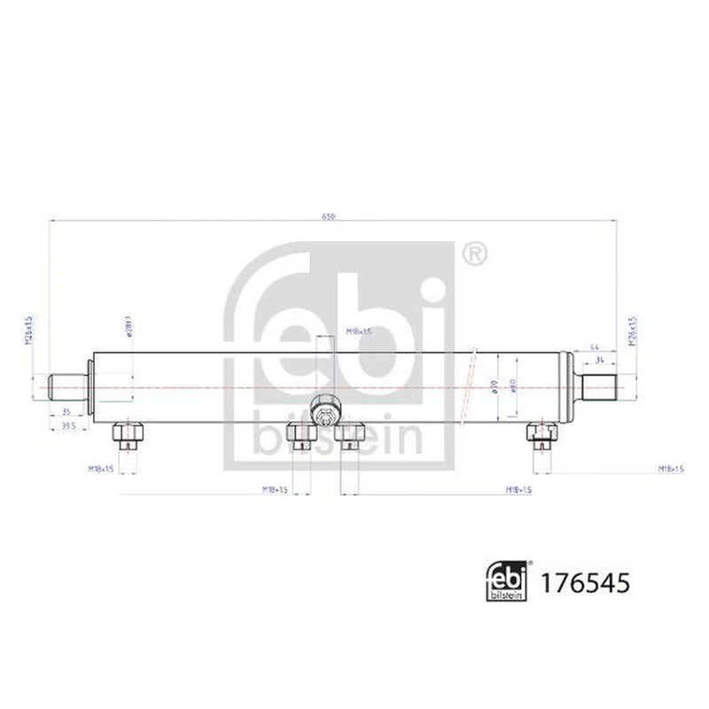 Febi Power Steering Slave Cylinder Front 176545