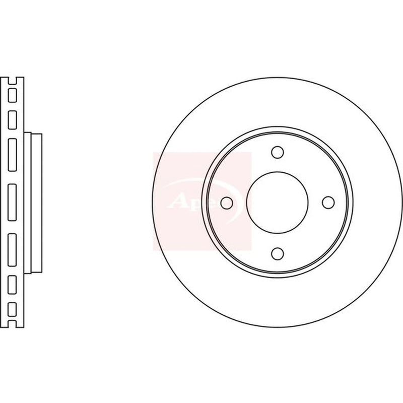 Apec 2 x Vented Front Brake Discs DSK2588