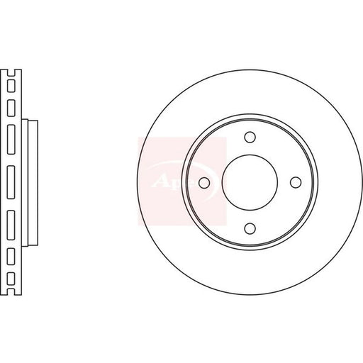 Apec 2 x Vented Front Brake Discs DSK2588
