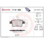 Brembo Rear Brake Pad Set P61085