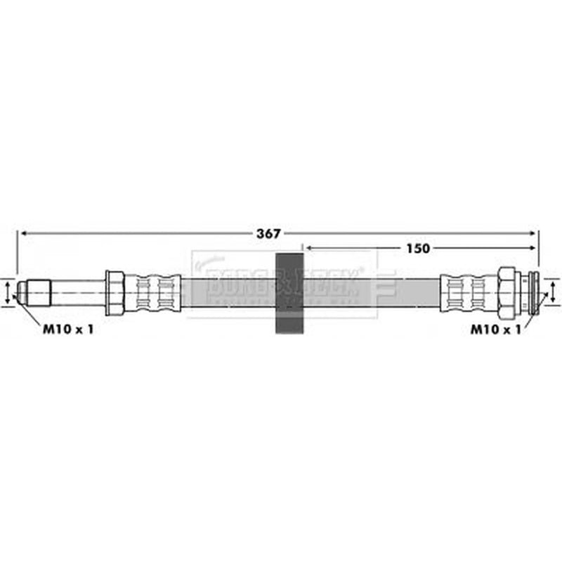 Borg & Beck Brake Hydraulic Hose Line Front Left BBH6700