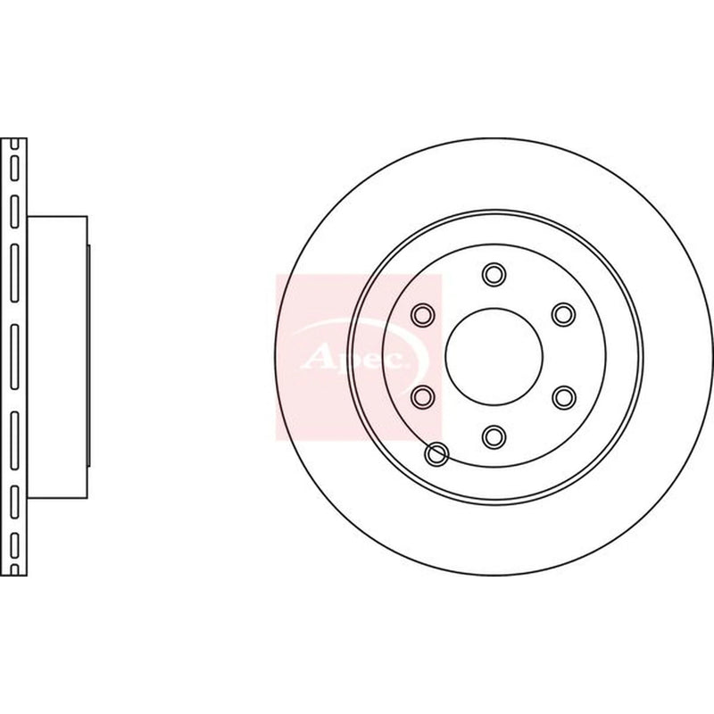 Apec 2 x Vented Rear Brake Discs DSK2708