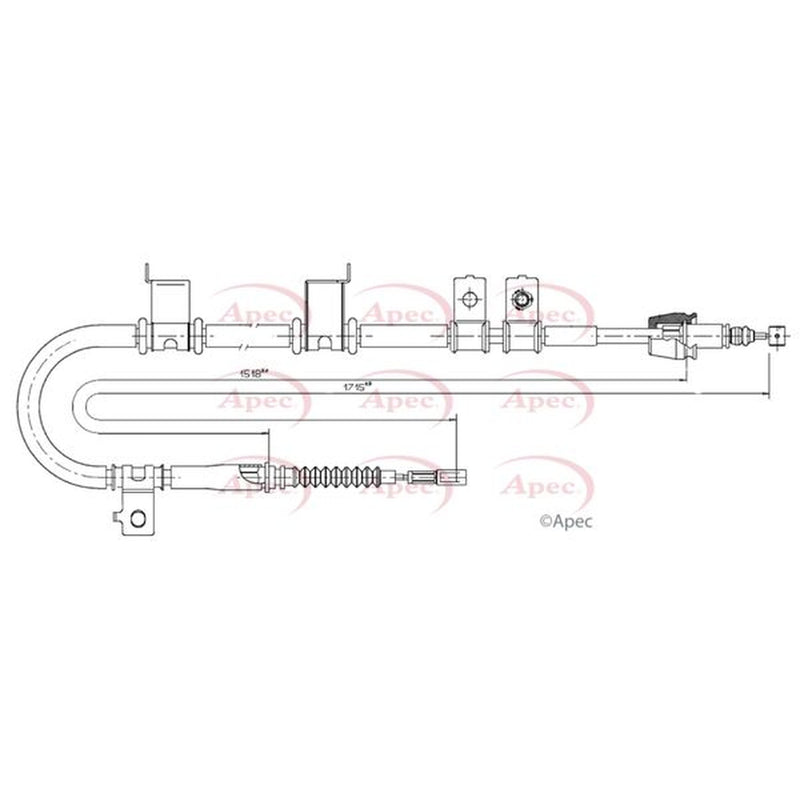 Apec Handbrake Cable Left Rear CAB1798
