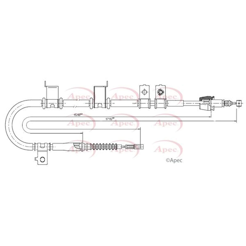 Apec Handbrake Cable Left Rear CAB1798