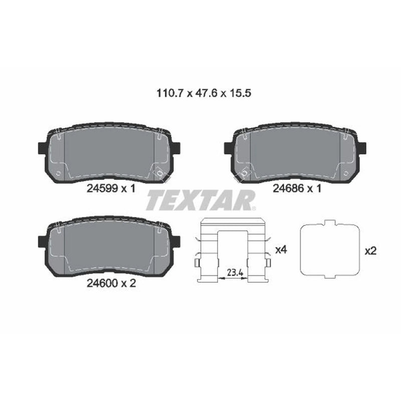 Textar Rear Brake Pad Set 2459904