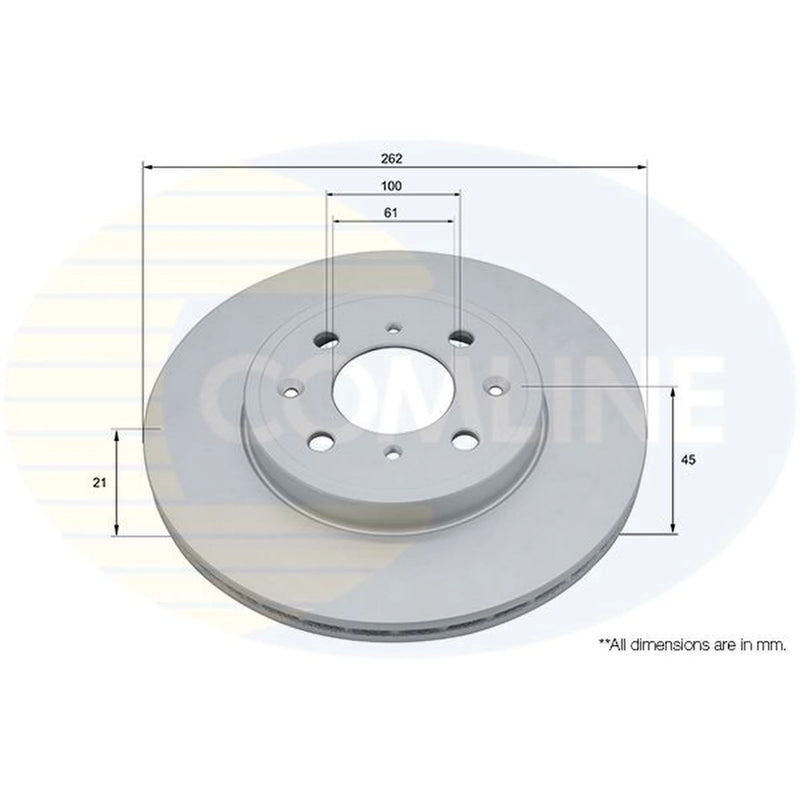 Comline 2 x Internally Vented Front Brake Discs ADC5230V