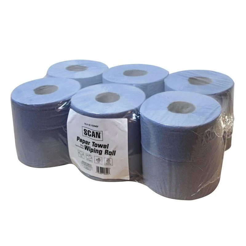 Scan Paper Towel Wiping Roll 2-Ply 176mm x 150m (Pack 6) - C2B157F-CFR018FN