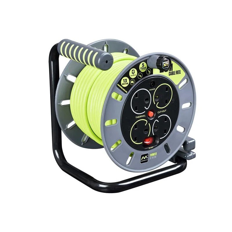 Masterplug PRO-XT Open Cable Reel 240V 13A 4-Socket 25m - OMU25134SL-PX