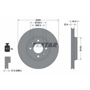 Textar 2 x Vented Front Brake Discs 92048400