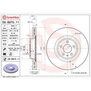 Brembo 2 x Internally Vented Front Brake Discs 09.B970.11