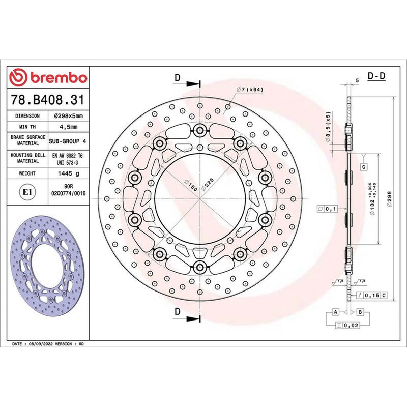 Brembo 2 x Floating Front Brake Disc Brake Discs 78B40831