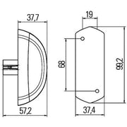 Hella Lamp Pour White/Red MD12 2XS Lateral Mounting 2XS 205 020-041 1143185 2XS