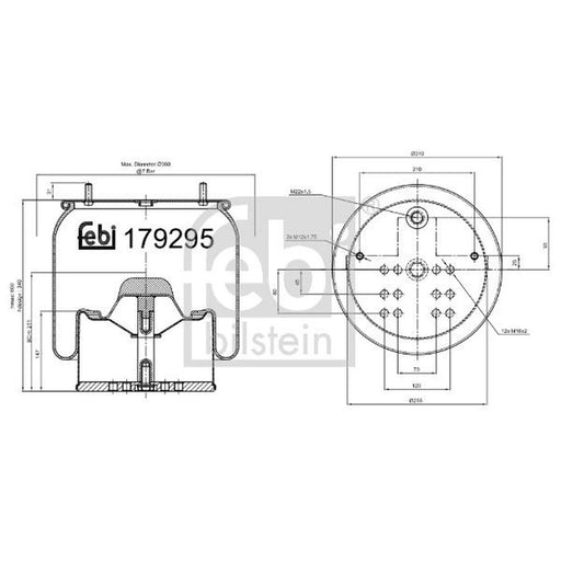 Febi Air Suspension Bellow 256mm 179295