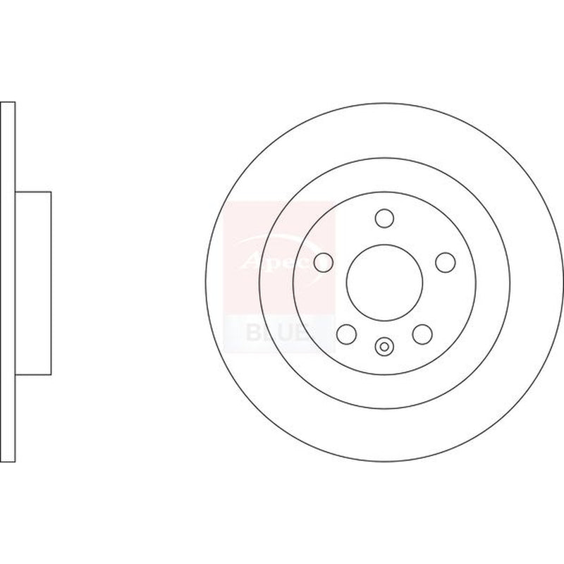 Apec 2 x Solid Rear Brake Discs SDK6966