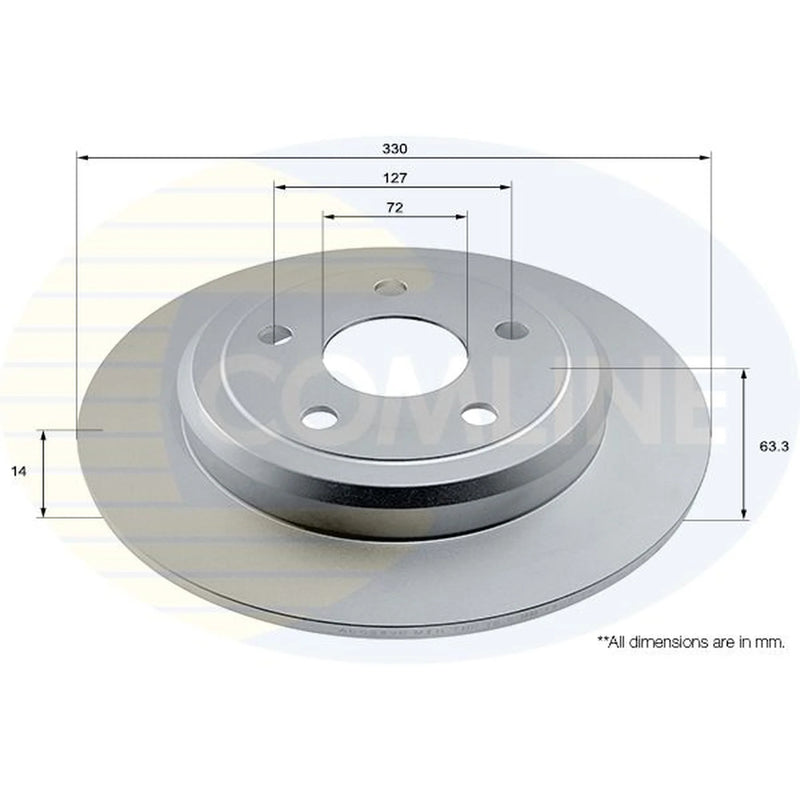 Comline 2 x Solid Rear Brake Discs ADC2895