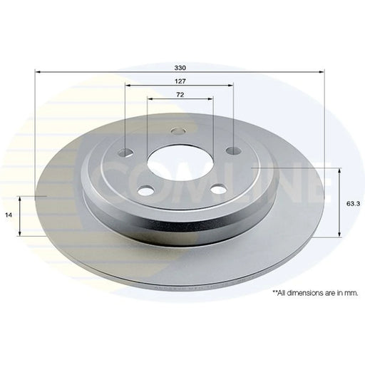 Comline 2 x Solid Rear Brake Discs ADC2895