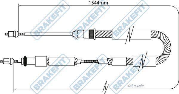 Apec Handbrake Cable Right Rear fits Citroën Xsara 1997-2005 1.6 1.8 2.0