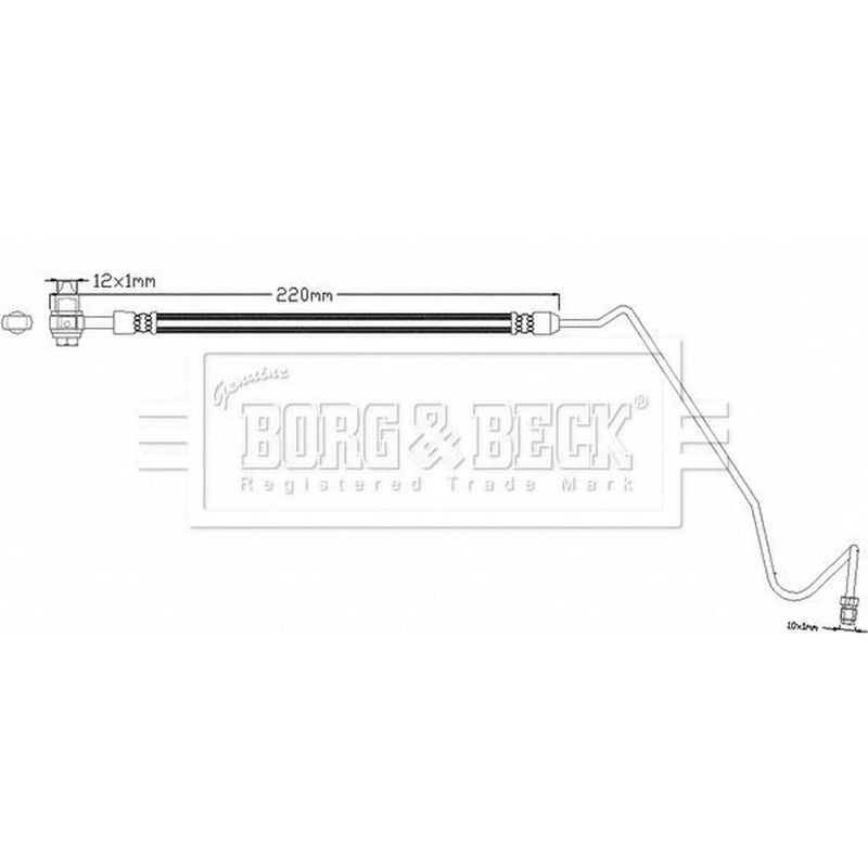 Borg & Beck Brake Hydraulic Hose Line Rear Right BBH8351