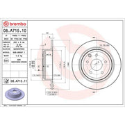 Brembo 2 x Solid Rear Brake Discs 08.A715.11