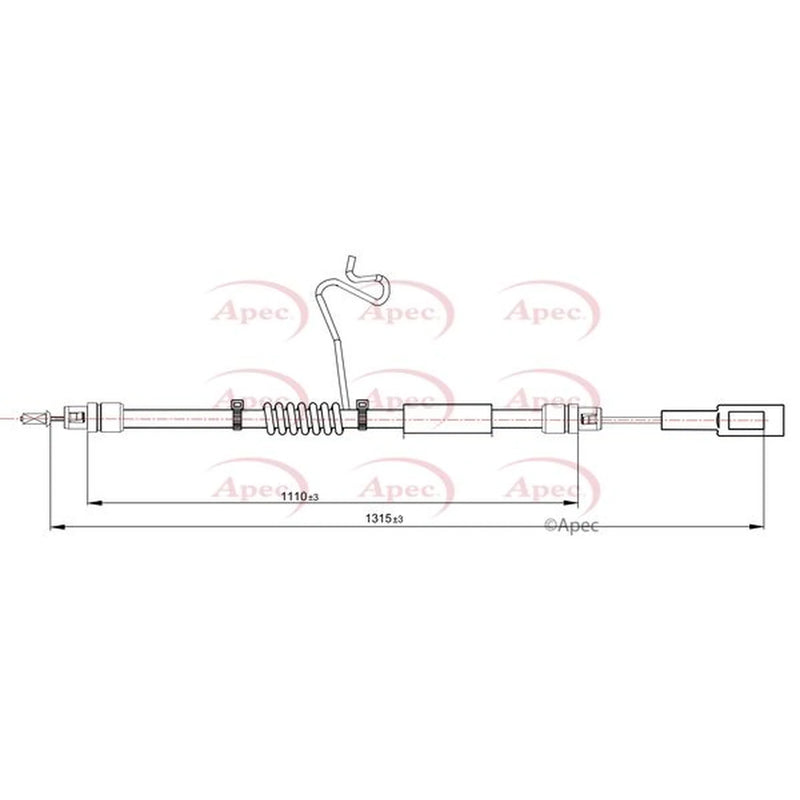 Apec Handbrake Cable Right Rear CAB1816
