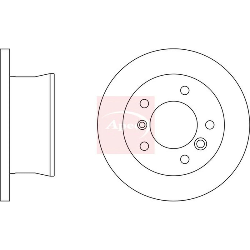 Apec 2 x Solid Rear Brake Discs DSK814