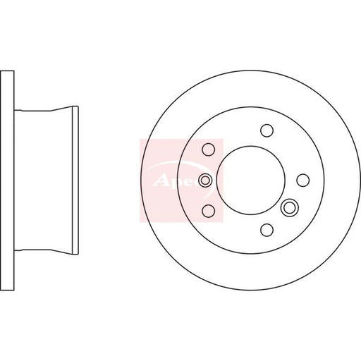 Apec 2 x Solid Rear Brake Discs DSK814