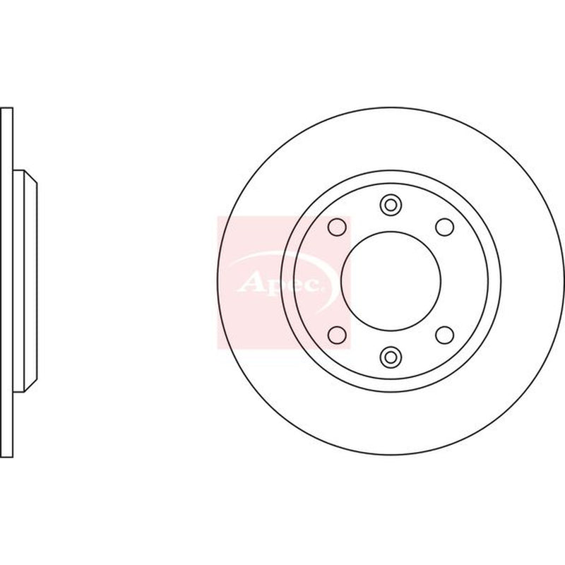 Apec 2 x Solid Rear Brake Discs DSK205