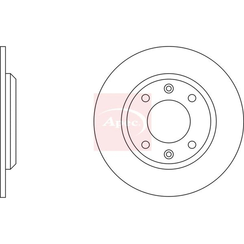 Apec 2 x Solid Rear Brake Discs DSK205
