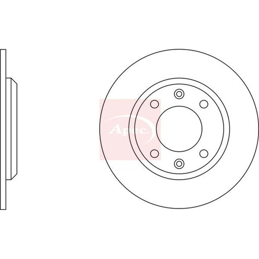 Apec 2 x Solid Rear Brake Discs DSK205