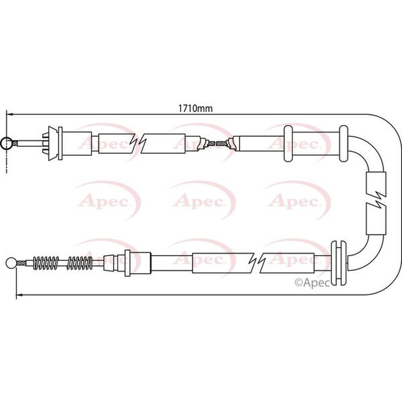 Apec Handbrake Cable Left Rear CAB1064