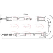 Apec Handbrake Cable Left Rear CAB1064