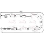 Apec Handbrake Cable Left Rear CAB1064