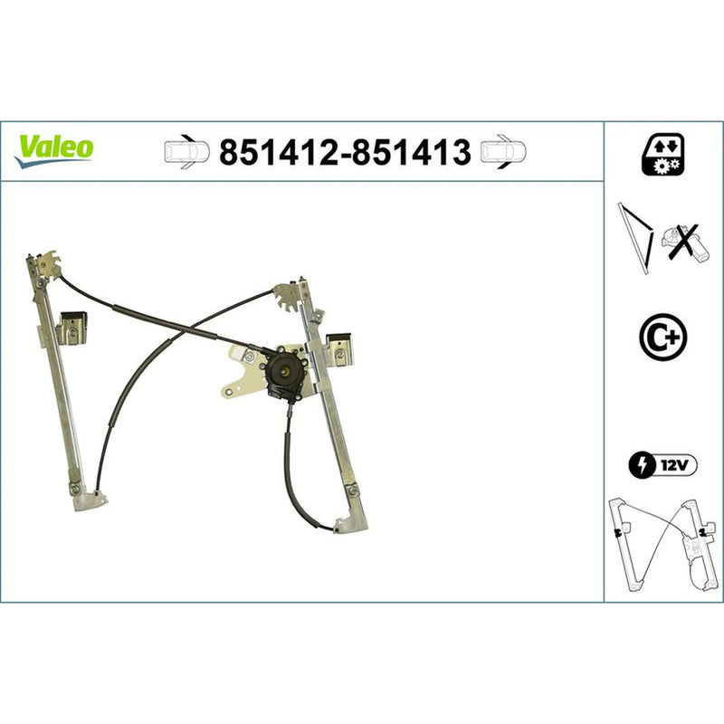 Valeo Electric Window Regulator Lifter Left Front 851412