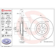 Brembo 2 x Internally Vented Front Brake Discs 09.8004.41