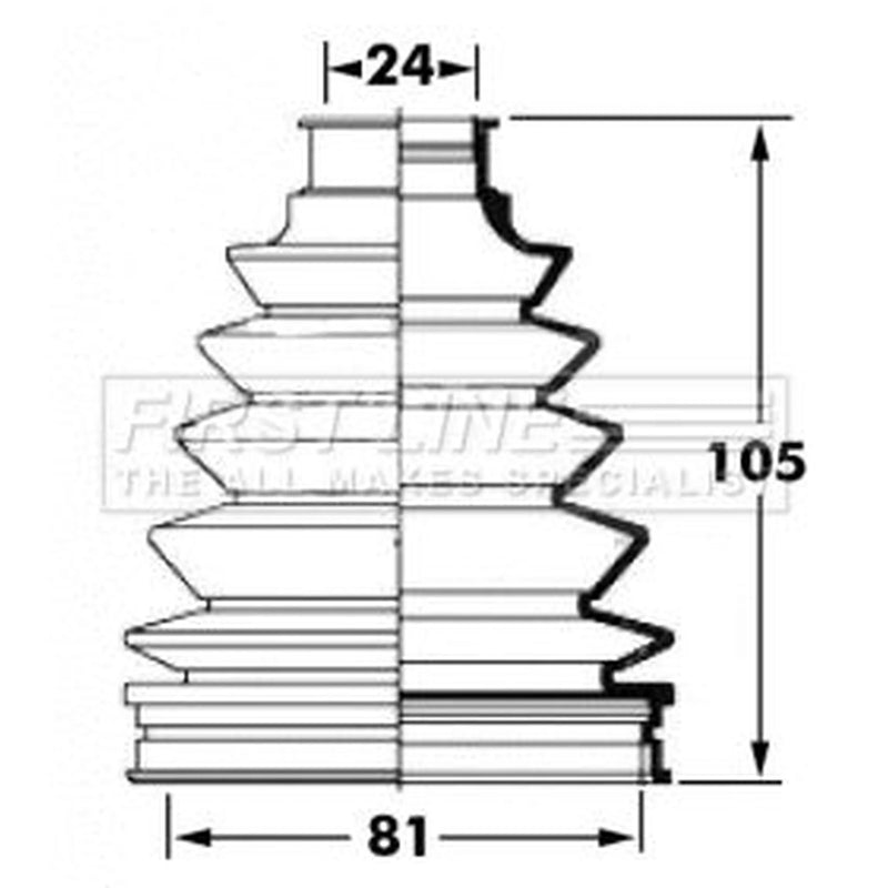 First Line Drive Shaft Bellow Kit Front Left Thermopl FCB6058