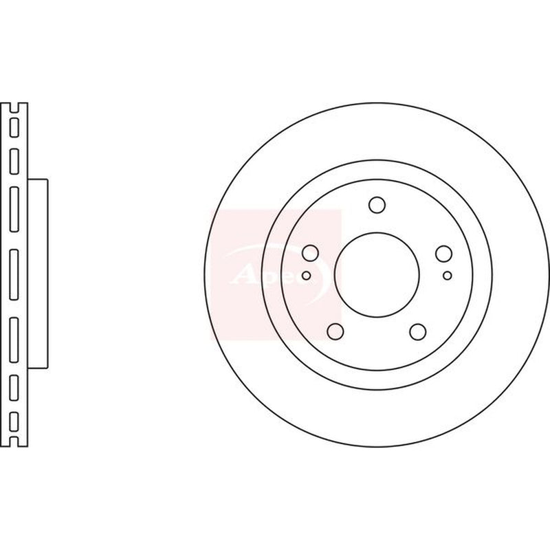 Apec 2 x Vented Front Brake Discs DSK2356