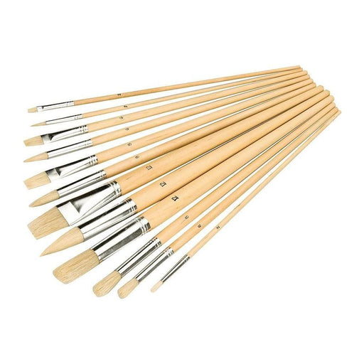 Silverline Artists Paint Brush Set 12pce Mixed Tips Silverline  - Town Parts