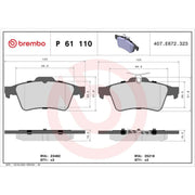 Brembo 4 x Rear Brake Pad Set P61110
