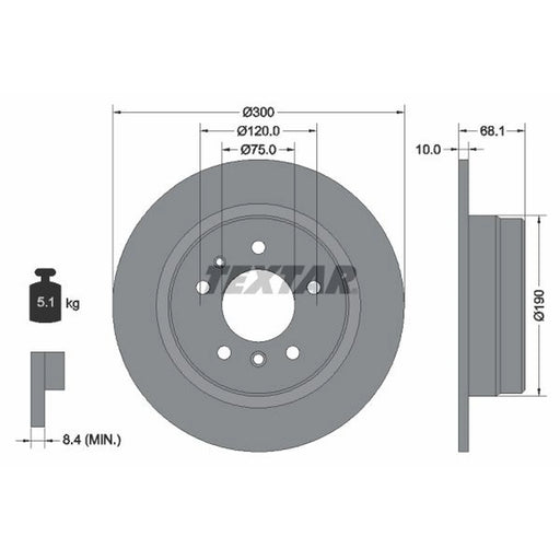 Textar 2 x Solid Rear Brake Discs 92042600