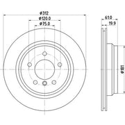 Textar 2 x Rear Externally Vented Brake Discs 92098803