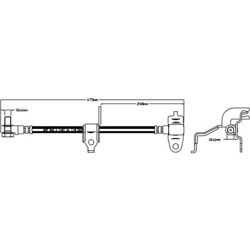 Juratek Brake Hydraulic Hose Line Front Left JBH1087L