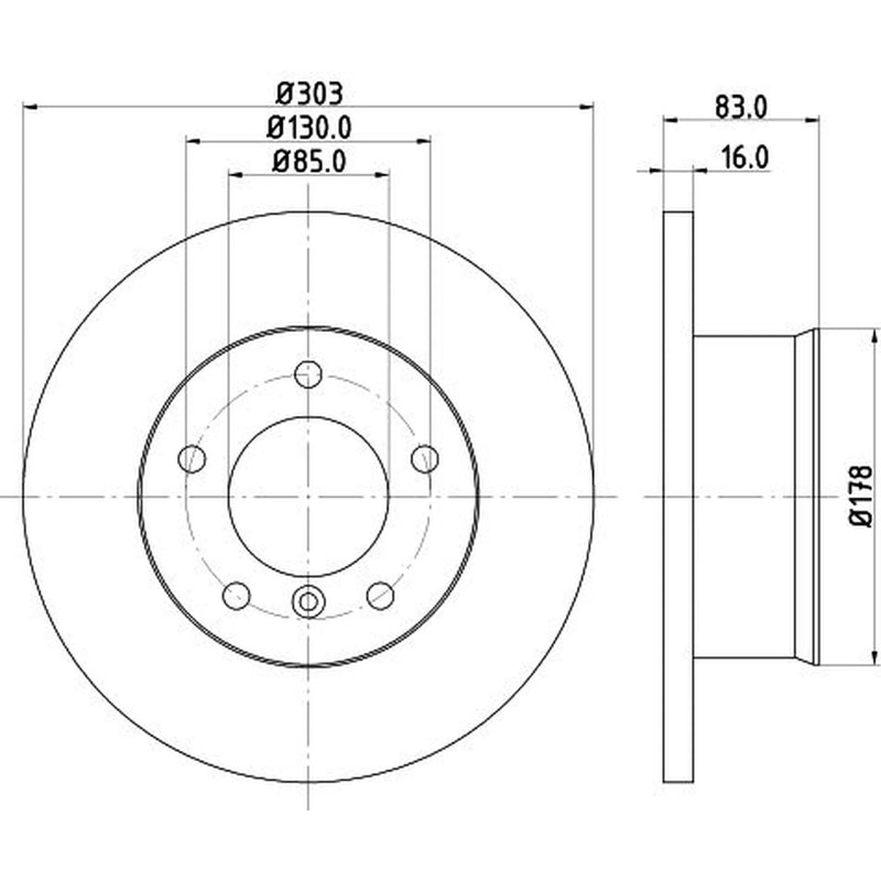 DON 2 x Solid Front Brake Discs PCD20882