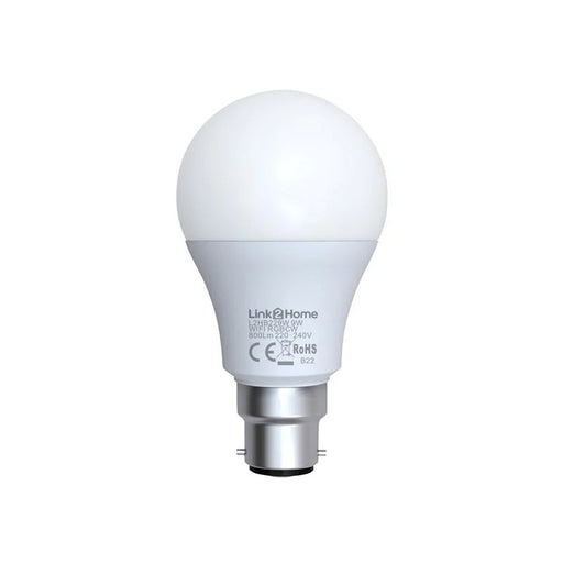 Link2Home Wi-Fi LED BC (B22) Opal GLS Dimmable Bulb, White + RGB 800 lm 9W