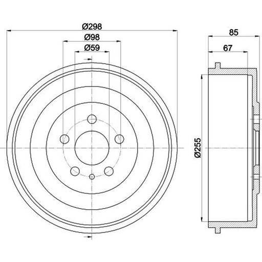 Mintex Brake Drum Assembly Rear MBD034