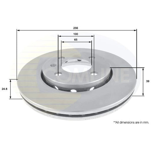 Comline 2 x Front Brake Discs ADC1496V