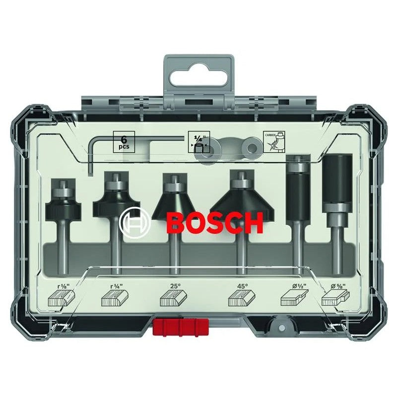 Bosch Powertool Accessories PRO Router Bit Trim and Edging Set, 6 Piece