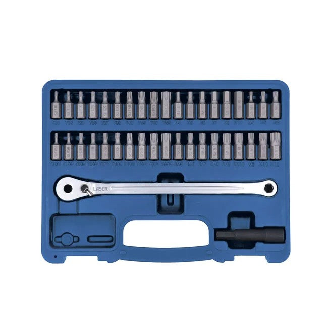 Laser Tools Low Profile Ratchet & Bit Set 40pc - PL